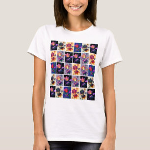 Herbst lässt rustikales Patchwork Quilt Collage T-Shirt