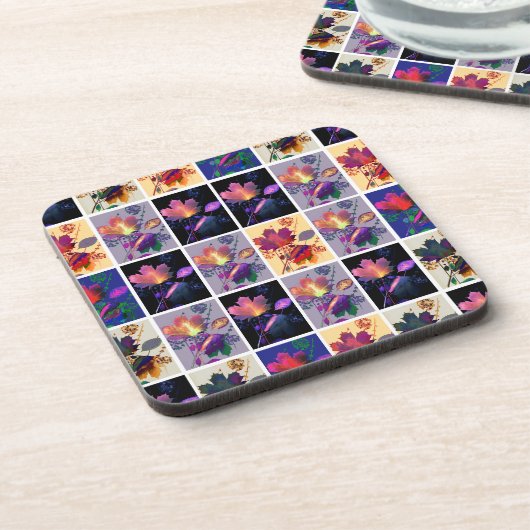 Herbst lässt rustikales Patchwork Quilt Collage Untersetzer (Linke Seite)