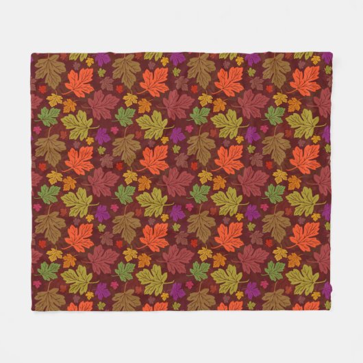 Herbst lässt schönes Fall Maptern Muster Fleecedecke (Vorderseite (Horizontal))