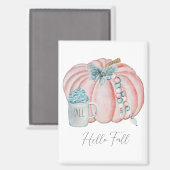 Herbst lässt Wasserfarben Pumpkins Blue Pink Fall Magnet (Vorderseite/Rückseite)