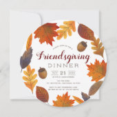 Herbst lässt White Water Color Friendsgiving Einladung (Vorderseite)