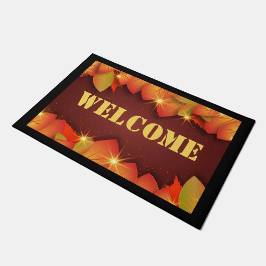 Herbst lässt willkommene Lichttür matt Fußmatte (Schrägansicht)
