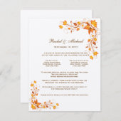 Herbst-Laub-Hochzeits-Anpassungs-Karte Begleitkarte (Vorne/Hinten)