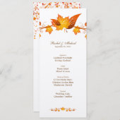 Herbst-Laub-Hochzeits-Menü-Karte Menükarte (Vorne/Hinten)