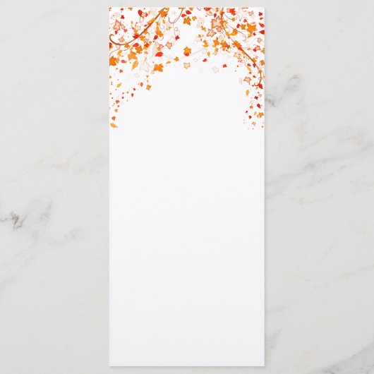 Herbst-Laub-Hochzeits-Menü-Karte Menükarte (Rückseite)