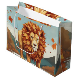 Herbst Leaves Male Lion Große Geschenktüte