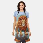 Herbst Leaves Male Lion Schürze (Getragen)