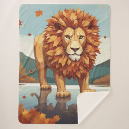 Herbst Leaves Male Lion Sherpadecke