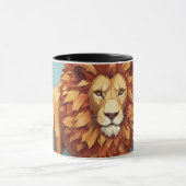 Herbst Leaves Male Lion Tasse (Zentrum)