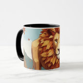 Herbst Leaves Male Lion Tasse (Vorderseite Links)
