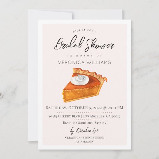 Herbst Leckereien Bridal Dusche Einladung (Vorderseite)