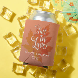 Herbst Liebe Ahornblättrige Gastgeschenk Hochzeit Dosenkühler