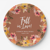 Herbst Liebe Blumenstrauß-Brautparty Terrakotta au Pappteller (Vorderseite)