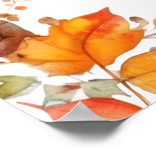 Herbst Liebe Boho Brautparty Willkommen Poster (Ecke)