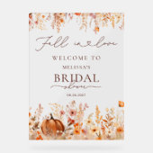 Herbst Liebe Boho Pumpkin Brautparty Willkommen Acrylschild (Vorderseite)
