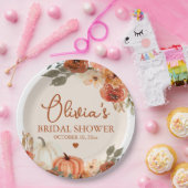 Herbst Liebe Boho Terracotta Pumpkin Brautparty Pappteller (Party)