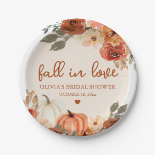Herbst Liebe Boho Terracotta Pumpkin Brautparty Pappteller