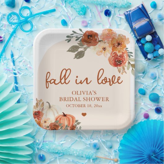 Herbst Liebe Boho Terracotta Pumpkin Brautparty Pappteller (Party)