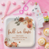 Herbst Liebe Boho Terracotta Pumpkin Brautparty Pappteller (Party)