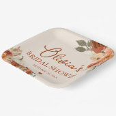 Herbst Liebe Boho Terracotta Pumpkin Brautparty Pappteller (Gewinkelt)