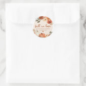Herbst Liebe Boho Terracotta Pumpkin Brautparty Runder Aufkleber (Tasche)
