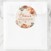 Herbst Liebe Boho Terracotta Pumpkin Brautparty Runder Aufkleber (Tasche)