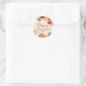 Herbst Liebe Boho Terracotta Pumpkin Brautparty Runder Aufkleber (Tasche)