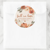 Herbst Liebe Boho Terracotta Pumpkin Brautparty Runder Aufkleber (Tasche)