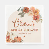 Herbst Liebe Boho Terracotta Pumpkin Brautparty Serviette (Vorderseite)