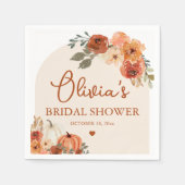 Herbst Liebe Boho Terracotta Pumpkin Brautparty Serviette (Vorderseite)