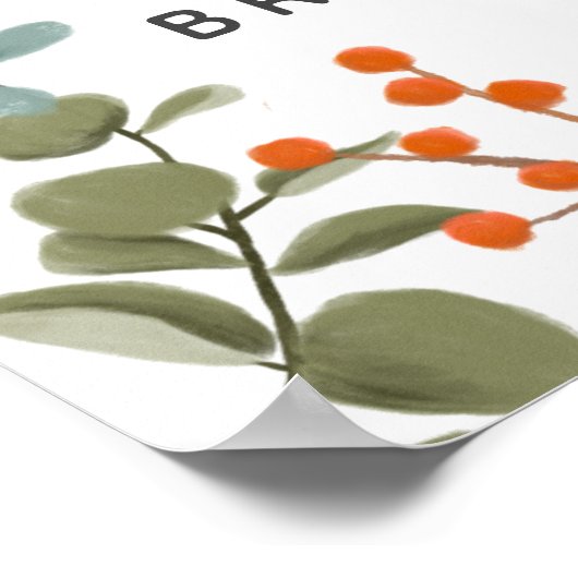 Herbst Liebe Brautparty Begrüßungszeichen Poster (Ecke)