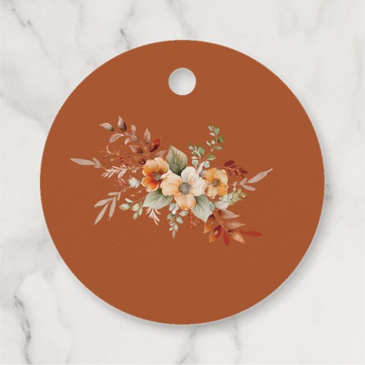 Herbst Liebe Brautparty danke Geschenkanhänger (Rückseite)