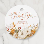 Herbst Liebe Brautparty danke Geschenkanhänger (Vorderseite)