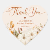 Herbst Liebe Brautparty danke Herz-Aufkleber (Vorderseite)