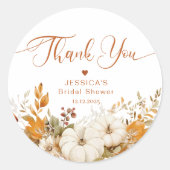 Herbst Liebe Brautparty danke Runder Aufkleber (Vorderseite)
