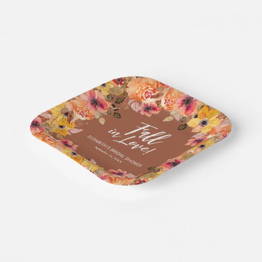 Herbst Liebe Brautparty Florenz Pappteller (Gewinkelt)