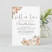 Herbst Liebe Brautparty Pampas Grotto America Einladung (Stehend Vorderseite)