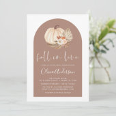 Herbst Liebe Brautparty Pampas Grotto America Einladung (Stehend Vorderseite)