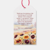 Herbst Liebe burgundy dahlias Brautparty Gunst Geschenkanhänger (Rückseite)