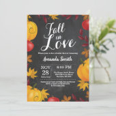 Herbst Liebe Ernte Pumpkin Brautparty Einladung (Stehend Vorderseite)