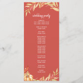 Herbst Liebe Golden Foliage Warm Red Wedding Progr Programm (Rückseite)