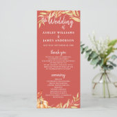 Herbst Liebe Golden Foliage Warm Red Wedding Progr Programm (Stehend Vorderseite)