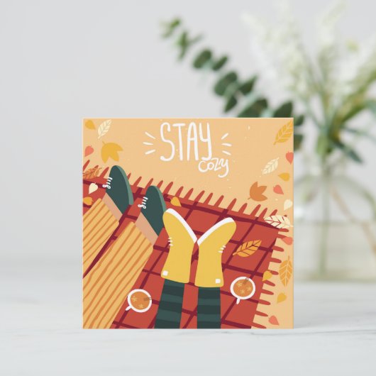 Herbst-Liebe Grußkarte (Stehend Vorderseite)