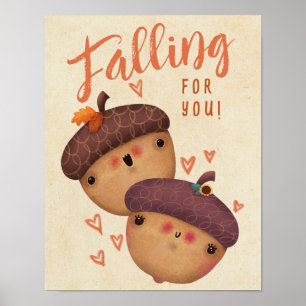 Herbst Liebe Halloween Erntedank Poster