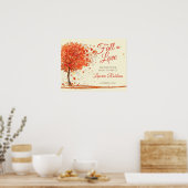 Herbst Liebe Herbst Brautparty Begrüßungszeichen Poster (Küche)