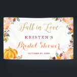 Herbst Liebe Herbst florales Pumpkin-Brautparty Banner<br><div class="desc">Herbst in der Liebe Herbst Floral Pumpkin Brautparty Party Banner. 
(1) Für weitere Anpassungen klicken Sie bitte auf den Link "Weiter anpassen" und verwenden Sie unser Designwerkzeug,  um diese Vorlage zu ändern. 
(2) Wenn Sie Hilfe oder passende Artikel benötigen,  kontaktieren Sie mich bitte.</div>