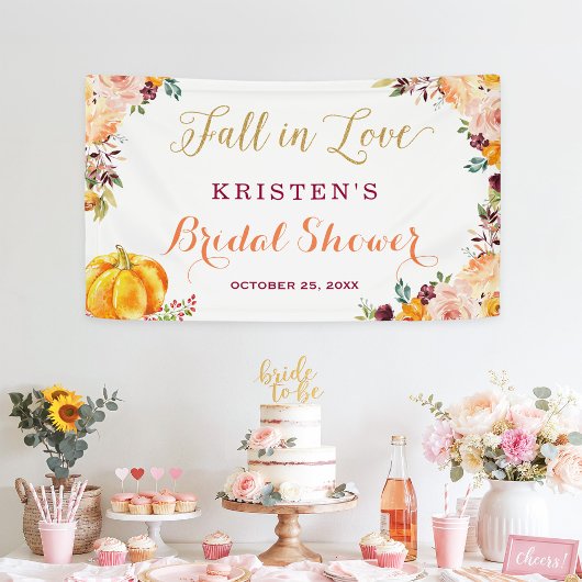Herbst Liebe Herbst florales Pumpkin-Brautparty Banner
