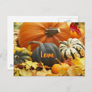 Herbst Liebe Herbst Foto Blätter Pumpkins Postkarte