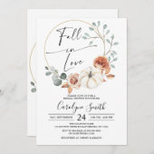 Herbst Liebe Herbst Pumpkin Blumenkolonie Brautpar Einladung (Vorne/Hinten)