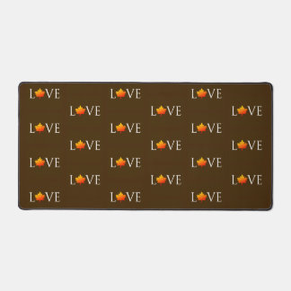 Herbst Liebe Muster rustikale Orangen Leaf Brown Schreibtischunterlage